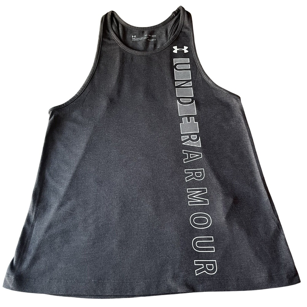 Under Armour  Activewear Shirt HeatGear Dark Gray Razorback  Sport Tanktop Sz XS